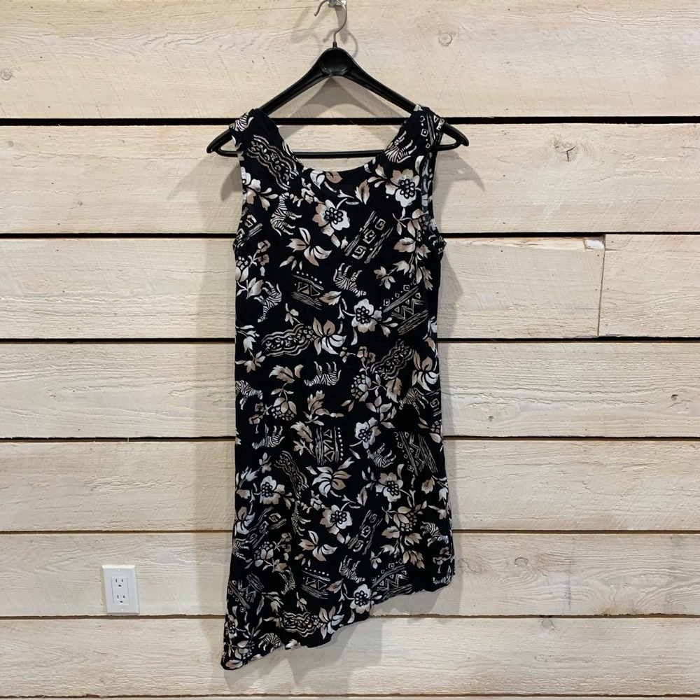 JUST IN THYME | Vintage 90’s Sleeveless Dress with Asymmetrical Hem | Sz 10P